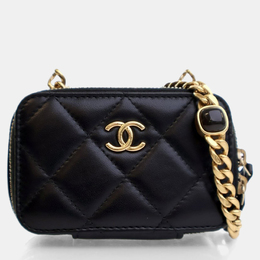 Chanel Candy Mini Black Lambskin Clutch with Chain 1207887