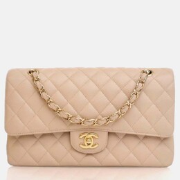 Chanel Classic Double Flap Medium Caviar Leather Shoulder Bag 1207855