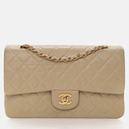 Chanel Classic Flap Medium Beige Lambskin Shoulder Bag 1207838
