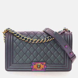 Chanel Boy Medium Mermaid Purple Goatskin Shoulder Bag 1207844