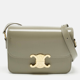 Celine Pistachio Green Leather Teen Triomphe Shoulder Bag 1207614