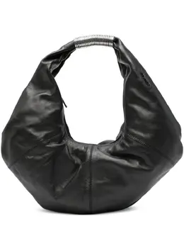 Vic Matie curved-handle leather tote bag 31777167