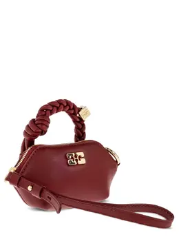 Ganni braided-handle leather tote bag 31758611
