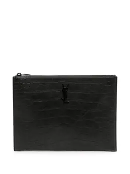 Saint Laurent 2019 Croc Embossed Leather Monogram iPad Case clutch bag 31952459