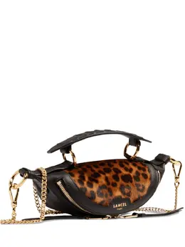 Lancel mini Origami leather leopard-print crossbody bag 31522857