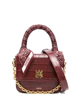 Amiri crocodile-effect scarf-handle tote bag 31858044