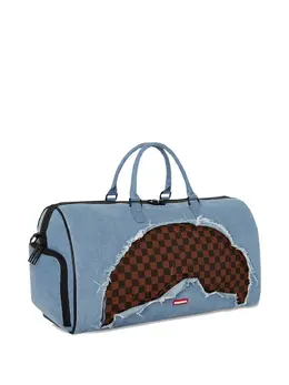 Sprayground check-panel denim shoulder bag 31920426