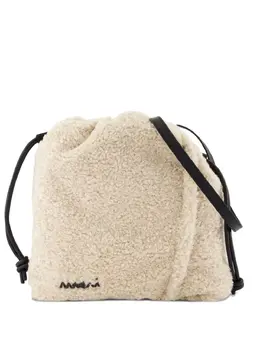 Marni faux-shearling drawstring crossbody bag 31915138