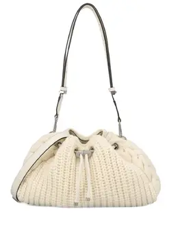 Jimmy Choo cable-knit drawstring shoulder bag 31919462