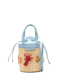 Aquazzura mini Marea sea-life straw bucket bag 31720966