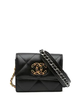 Chanel 2020 Lambskin 19 Flap Coin Purse With Chain crossbody bag 31964388
