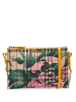 Burberry 2000-2017 Haymarket Check Coated Canvas Floral Print crossbody bag 31953644