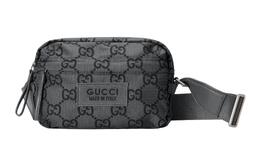 Gucci Сумка через плечо из полиэстера, среднего размера, мужская, темно-серого и черного цветов 767931-facpk-1243