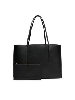 Женская сумка Foil Logo Tote W/Pouch LV04F3274G Calvin Klein, чёрный 8721187680657 | schwarz