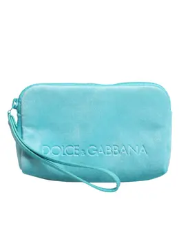Dolce & Gabbana Light Blue Solid Logo Clutch Sunglasses Holder Pouch Bag bag4651
