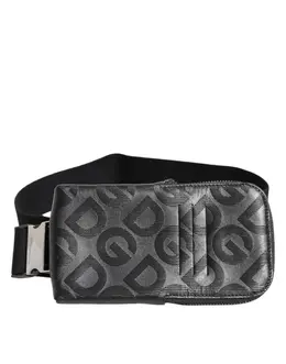 Dolce & Gabbana Gray DG Logo Mania Purse Phone Belt Waist Men Borse Bag bag4662