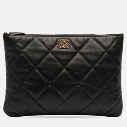 Chanel Black Large Goatskin 19 O Case Clutch 1208804