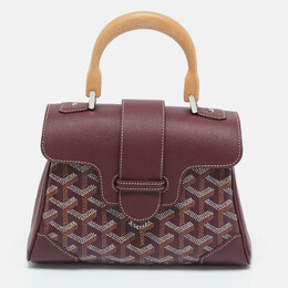 Goyard Burgundy Goyardine Coated Canvas and Leather Mini Saigon Top Handle Bag 1208626