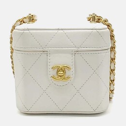 Chanel White Leather Vanity Mini Crossbody Bag 1208516