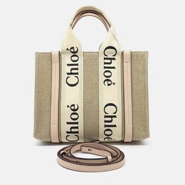 Chloe Beige Canvas and Leather Woody Bag Small 1208595