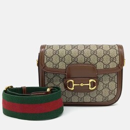 Gucci Beige Brown PVC Horsebit 1955 Mini Bag 1208529