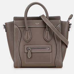 Celine Brown Nano Leather Luggage Tote 1208743