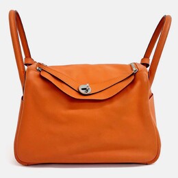 Hermes Lindy 30 Orange Leather Bag 1208568