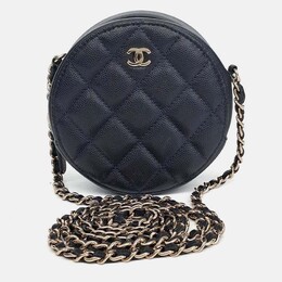 Chanel Black Caviar Round Mini Crossbody Bag 1208515