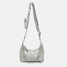 Prada Grey Re Nylon and Saffiano Leather Re-Edition 2005 Shoulder Bag 1208709