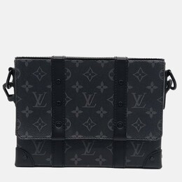 Louis Vuitton Black Coated Canvas and Leather Trunk Messenger Bag 1208612