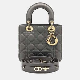 Christian Dior Grey Leather Lady Bag Small 1208518