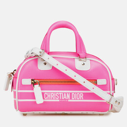 Christian Dior Pink Micro Leather Christian Dior Vibe Zip Bowling Bag 1208863