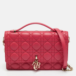Christian Dior Pink Cannage Leather My Christian Dior Top Handle Bag 1208727