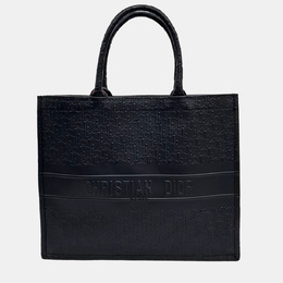 Christian Dior Black Leather Oblique Book Tote Bag 1208466