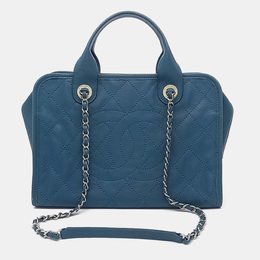 Chanel Caviar Blue Tote and Shoulder Bag 1208494