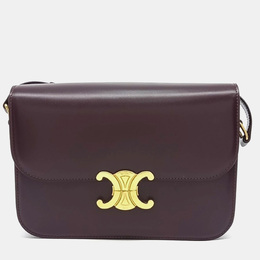 Celine Burgundy Leather Celine Triumph Bag Medium 1208476