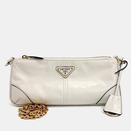 Prada White Leather Re-Edition 2002 Medium Leather Shoulder Bag 1208455