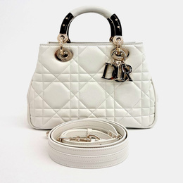 Christian Dior Lady 95.22 White Leather Bag 1208356