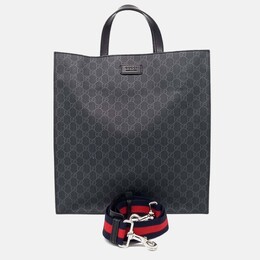 Gucci Soft GG Supreme Black Canvas Tote 1208377