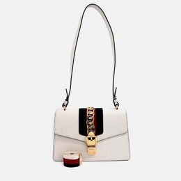 Gucci Sylvie White Leather Bag 1208391
