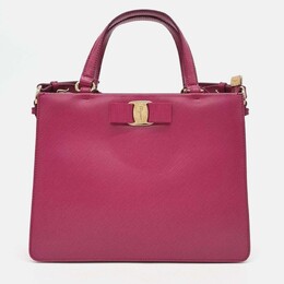 Salvatore Ferragamo Vara Pink Leather Tote 1208374