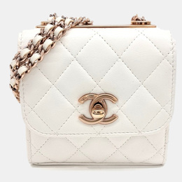 Chanel Trendy CC White Leather Mini Crossbody Bag 1208370