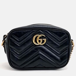 Gucci Marmont Matelasse Black Leather Mini Crossbody Bag 1208392
