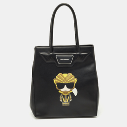 Karl Lagerfeld Black Leather K/Heros Tote 1208201