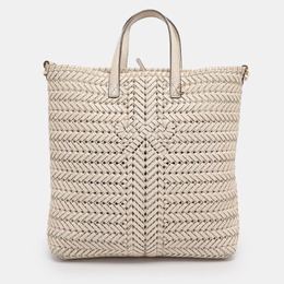 Anya Hindmarch Cream Woven Leather Neeson Tote 1208169