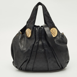 Gucci Black Guccissima Leather Small Hysteria Hobo 1207637