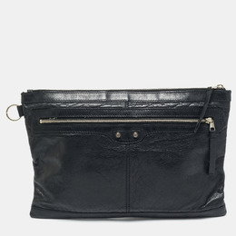 Balenciaga Black Leather Clip L Clutch 1193029
