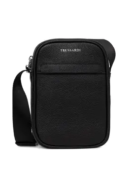 Сумка-мессенджер из шагреневой кожи Trussardi, черный 31579584 | черный
