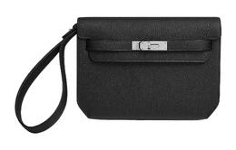 Hermes Мужской клатч Kelly Depeches Togo из телячьей кожи, 89 Noir, черный h078401ck89