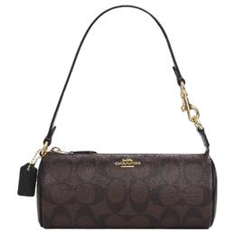 Coach Сумка-цилиндр Nolita из искусственной кожи, женская, через плечо, темно-коричневого цвета с монограммой cp475-imaa8